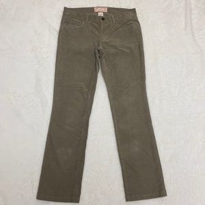 J Crew “Matchstick” bootcut corduroy pants. Khaki color.  Size 28 short.